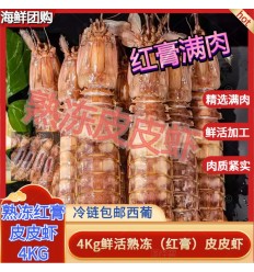 (冷链发货包邮西葡）4Kg！活虾加工！渔港熟冻锁鲜 (红膏) 皮皮虾 Pipi Xia