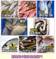 (空运发货包邮UPS欧盟16国）地中海特产野生净鱼套餐P1 （各种鱼已处理干净） seafood