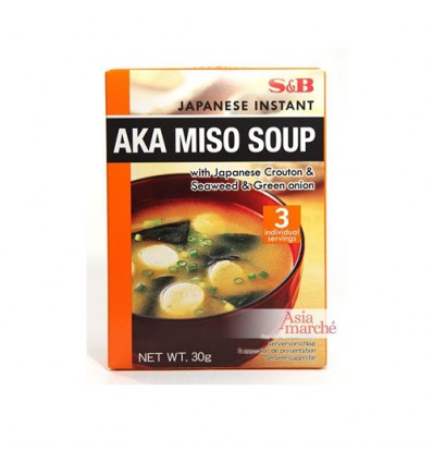 S&B 即食AKA味噌汤3袋入 30g HOT Miso
