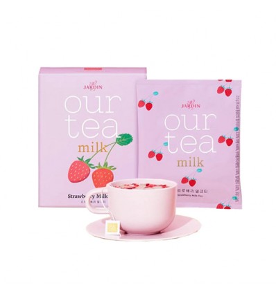 粉盒韩国jadin our tea 草莓味浸泡奶茶 215g milktea