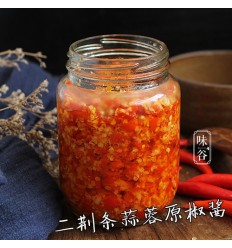 顺德公有机蒜蓉原椒酱（二荆条辣椒）preserved chili 约300-350g