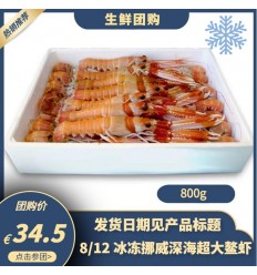 【3月29日发货团购预定】8/12 冰冻野生挪威海超大鳌虾 800g Frozen shrimps